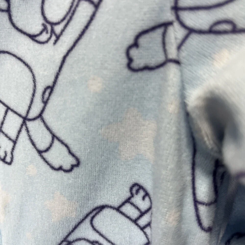 Bluey 12 month baby bodysuit PJs Sleeper Footies Zip up Blue Cozy One-piece EUC